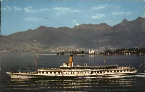 Dampfer Seitenrad La Suisse Lac Leman Kat. Schiffe