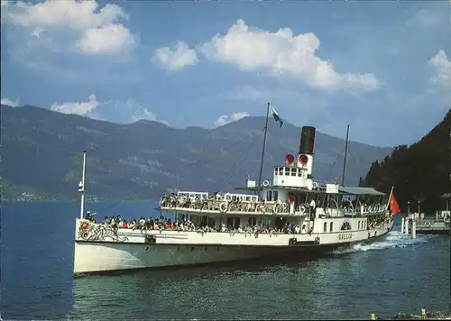 Dampfer Seitenrad Gallia Vierwaldstaettersee Kat. Schiffe