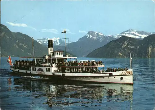 Dampfer Seitenrad Unterwalden Vierwaldstaettersee Kat. Schiffe