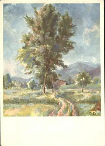 Kuenstlerkarte F. Deringer Baum Tessin Kat. Kuenstlerkarte