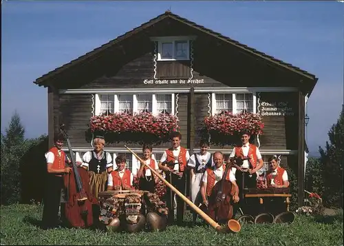 Musikanten Baenziger Appenzell Herisau Alphorn Cello  Kat. Musik