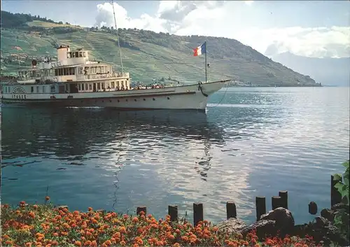 Dampfer Seitenrad Italie Lac Leman Genfersee Kat. Schiffe