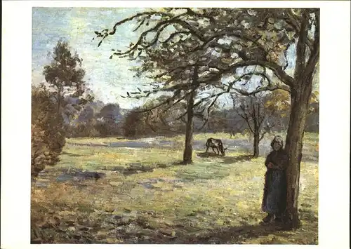 Kuenstlerkarte Camille Pissarro Landschaft Montfoucault  Kat. Kuenstlerkarte