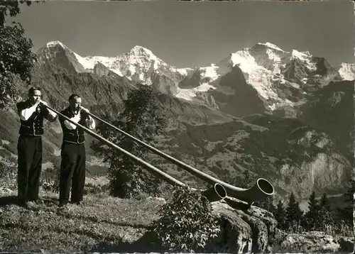 Alphorn Blaeser Berner Oberland Eiger Moench Jungfrau Kat. Musik