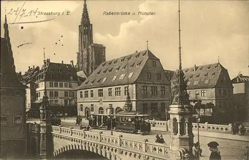 Strassenbahn Strassburg i. E. Rabenbruecke Muenster Kat. Strassenbahn