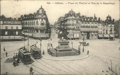 Orleans Loiret Place du Martroi et Rue de la Republique / Orleans /Arrond. d Orleans