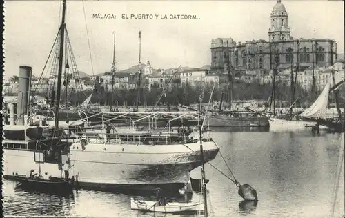 Malaga Andalucia El Puerto y la Catedral Kat. Malaga