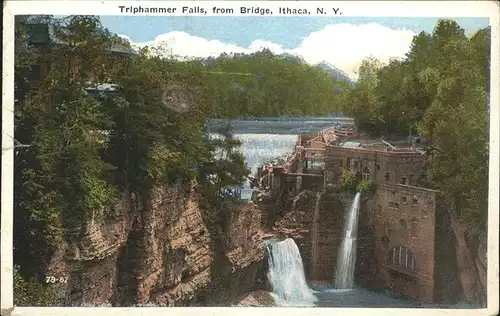 Ithaca New York Triphammer Falls from Bridge Kat. Ithaca