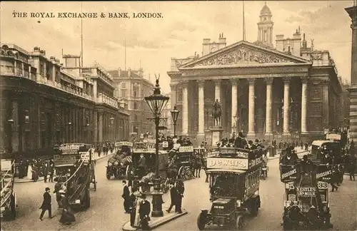 London The Royal Exchange and Bank Kat. City of London