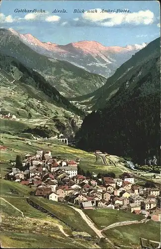 Airolo Gotthardbahn Blick nach Ambri Piotta Kat. Airolo
