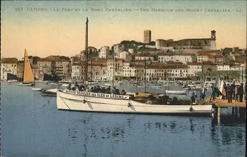 Cannes Alpes Maritimes Le Port et le Mont Chevalier  Kat. Cannes