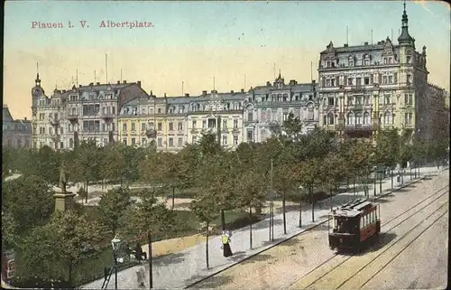 Plauen Vogtland Albertplatz Strassenbahn Feldpost Kat. Plauen