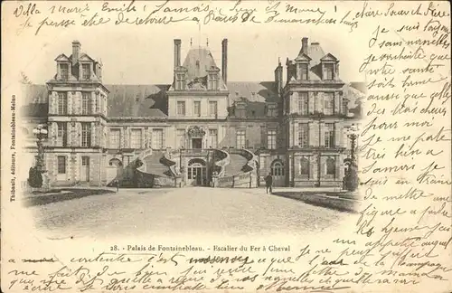 Fontainebleau Seine et Marne Palais Escalier du Fer a Cheval Kat. Fontainebleau