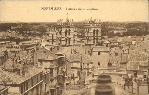 Montpellier Herault Panorama vers la Cathedrale Kat. Montpellier