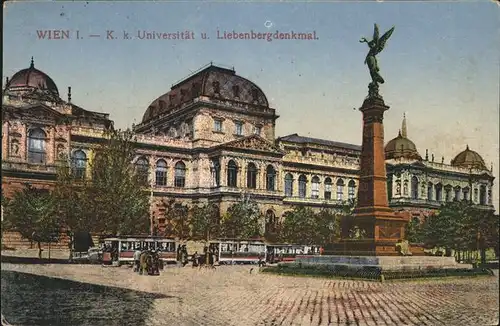 Wien KK Universitaet und Liebenbergdenkmal Kat. Wien