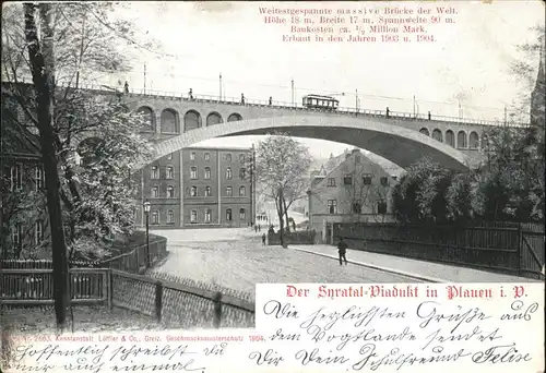 Plauen Vogtland Der Syratal Viadukt Kat. Plauen