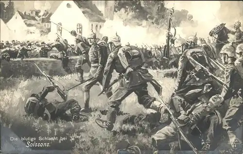 Soissons Aisne WK1 Blutige Schlacht bei Soissons Kat. Soissons