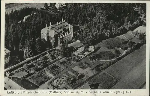 Friedrichsbrunn Harz Fliegeraufnahme Kurhaus Feldpost Kat. Friedrichsbrunn