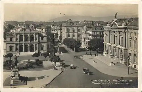 Geneve GE Place Neuve Theatre et Conservatoire Monument Denkmal Kat. Geneve