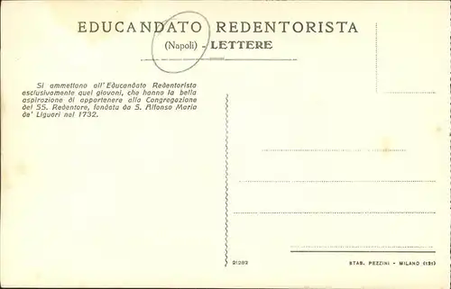 Napoli Neapel Collegio Corridoio dell  Educandato Alfonso Maria de Liguori Kat. Napoli