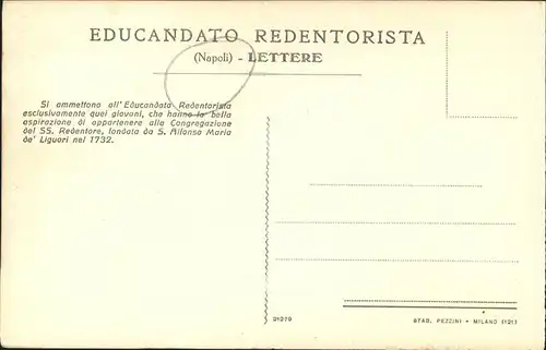 Napoli Neapel Collegio Portico e Cortile Alfonso Maria de Liguori Kat. Napoli