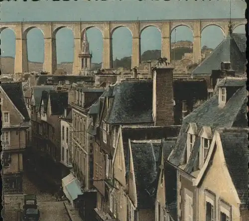 Morlaix Places de Halles et le Viaduc Viadukt Kat. Morlaix