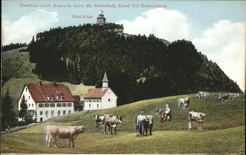 Etzel St Meinrad Gasthof Kapelle zum St. Meinrad Etzel Kulm Viehweide Kat. Etzel (St. Meinrad)