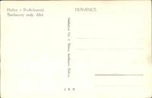 Horice v Podkrkonosi Smetanovy sady Denkmal Kat. Horschitz