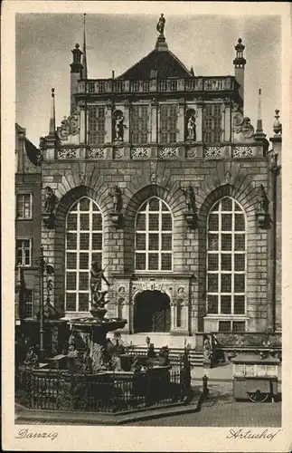 Danzig Westpreussen Artushof Brunnen Skulptur Kat. Gdansk