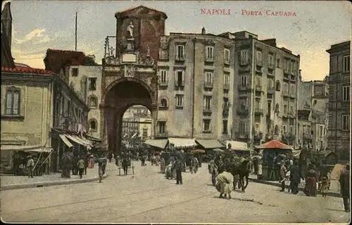 Napoli Neapel Porta Capuana Pferdedroschke Kat. Napoli