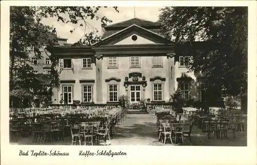 Bad Teplitz Schoenau Sudetenland Kaffee Schlossgarten Kat. Teplice