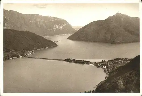 Melide Lago di Lugano Ponte di Melide Kat. Melide