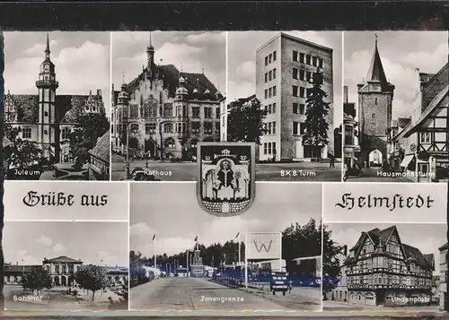 Helmstedt Juleum Rathaus Turm Bahnhof Zonengrenze Lindenplatz Wappen Kat. Helmstedt