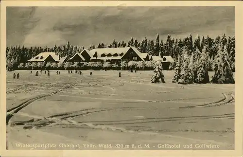 Oberhof Thueringen Wintersportplatz Golfhotel und Golfwiese Kat. Oberhof Thueringen