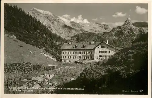 Schoenau Koenigssee Kaerlingerhaus am Funtensee Funtenseetauern Schottmalhorn Berchtesgadener Alpen Kat. Schoenau a.Koenigssee