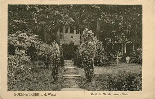 Bodenwerder Grotte in Muenchhausen s Garten Kat. Bodenwerder