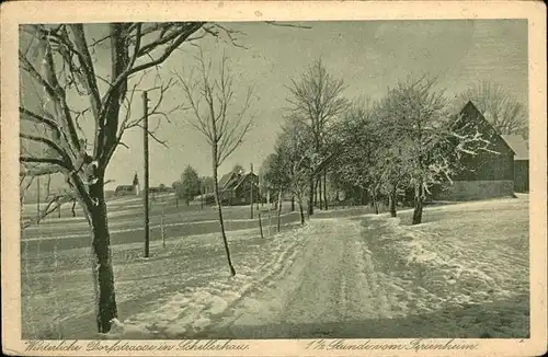 Schellerhau Winterliche Dorfstrasse Kat. Altenberg