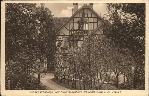 wz95659 Wernigerode Harz Blinden-Erholungsheim Ausbildungsheim Reichsdeutscher Blindenverband Kategorie. Wernigerode Alte Ansichtskarten