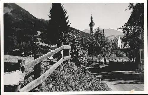 Elbach Miesbach Dorfpartie Kirchturm Kat. Fischbachau