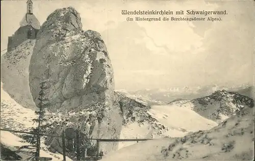 Wendelstein Berg Wendelsteinkirchlein mit Schwaigerwald Kat. Bayrischzell