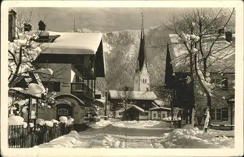 Bayrischzell Dorfpartie Kirche Kat. Bayrischzell
