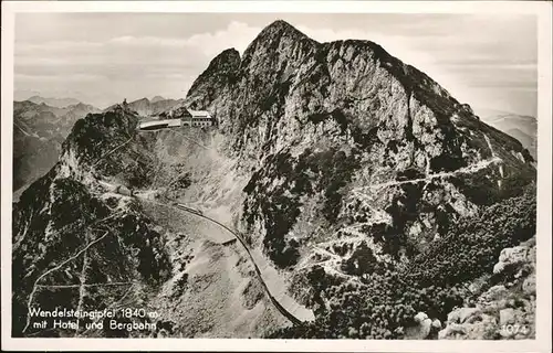 Wendelstein Berg Gipfel mit Hotel und Bergbahn Kat. Bayrischzell