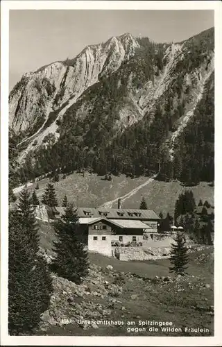 Spitzingsee Unterkunftshaus gegen die Wilden Fraeulein Kat. Schliersee