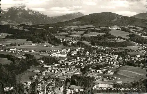 Miesbach Panorama mit Wendelstein Kat. Miesbach