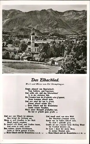 Elbach Miesbach Panorama Elbachliedtext Kat. Fischbachau