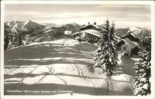 Schliersee Neureuth Haus gegen Kampen und Fockenstein Kat. Schliersee