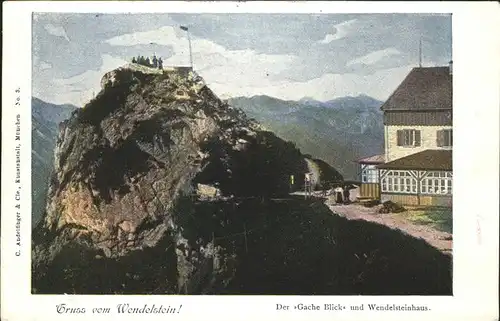 Wendelstein Berg Gache Blick und Wendelsteinhaus Kat. Bayrischzell