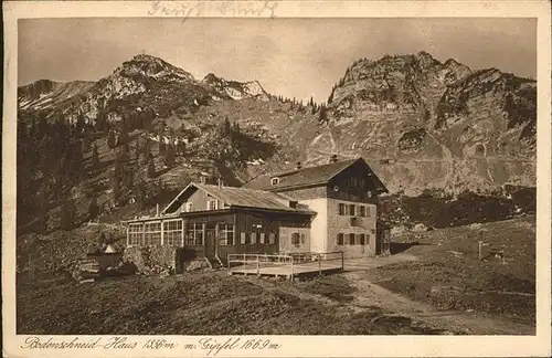 Neuhaus Schliersee Bodenschneidhaus mit Gipfel Kat. Schliersee
