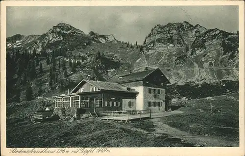 Neuhaus Schliersee Bodenschneidhaus mit Gipfel Kat. Schliersee