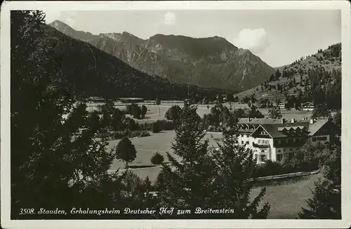 Stauden Fischbachau Erholungsheim Dt Hof zum Breitenstein Kat. Fischbachau